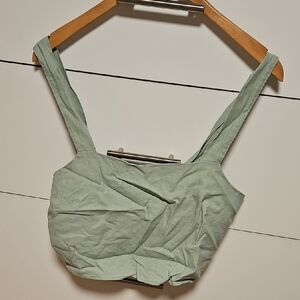 Elegant Sage Green Crop Top